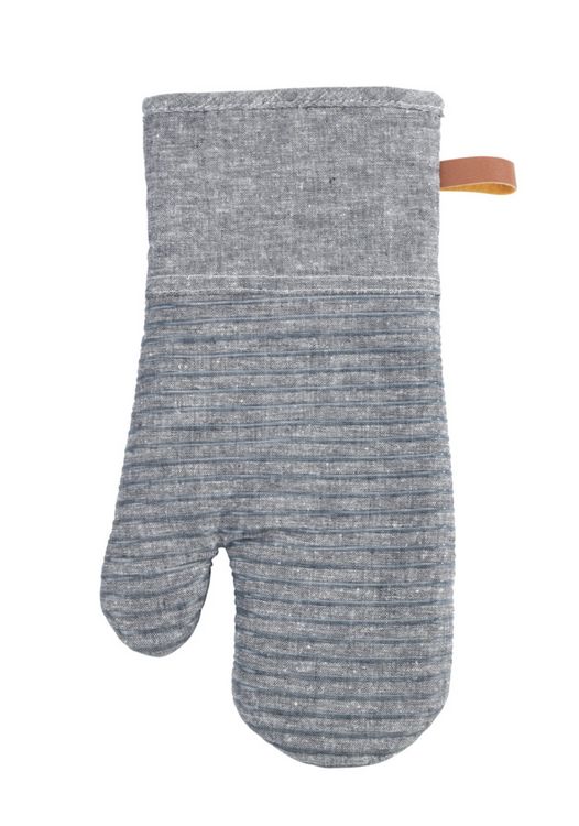 Produktbild: Topfhandschuhe Mod. Ada Stripes Grau, Silikonstreifen f&uuml;r sicheren Griff