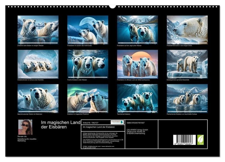 Produktbild: Im magischen Land der Eisb&auml;ren (hochwertiger Premium Wandkalender 2026 DIN A2 quer), Kunstdruck in Hochglanz
