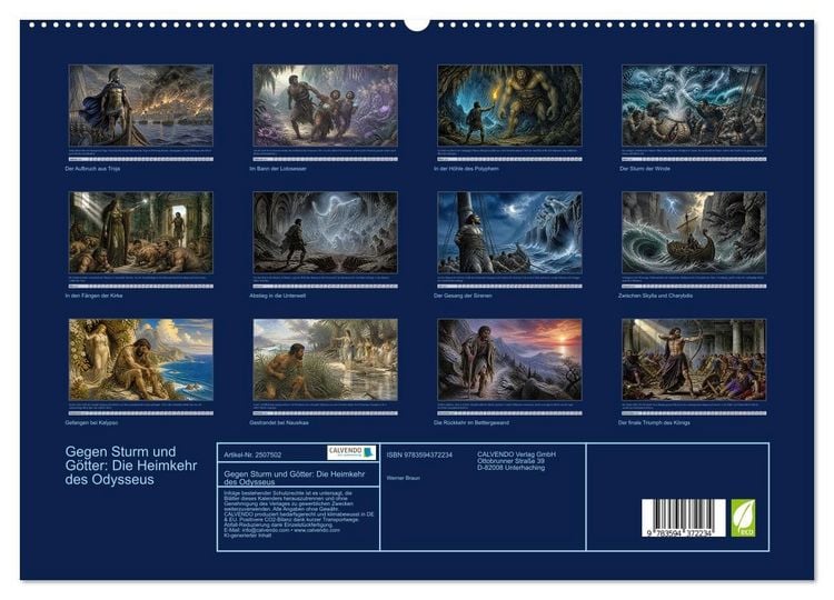 Produktbild: Gegen Sturm und G&ouml;tter: Die Heimkehr des Odysseus (hochwertiger Premium Wandkalender 2027 DIN A2 quer), Kunstdruck in Hochglanz