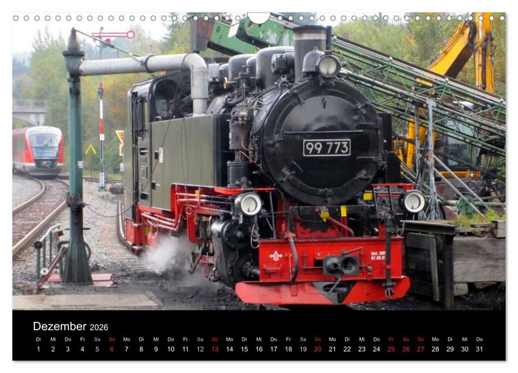 Produktbild: S&auml;chsische Dampfeisenbahnen 2026 (Wandkalender 2026 DIN A3 quer), CALVENDO Monatskalender