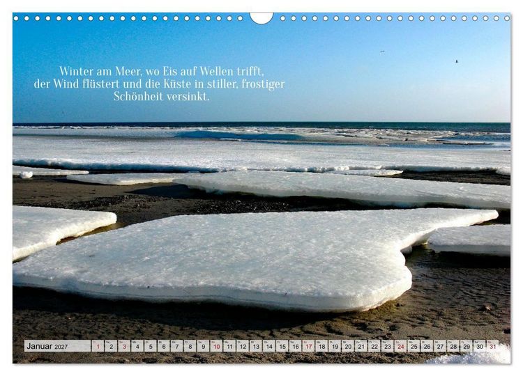 Produktbild: Momente am Meer mit Lyrik (Wandkalender 2027 DIN A3 quer), CALVENDO Monatskalender
