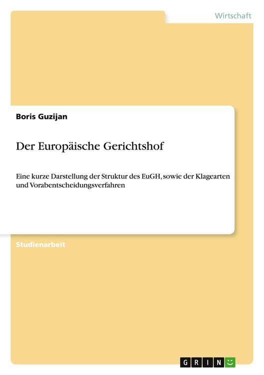 Produktbild: Der Europ&auml;ische Gerichtshof