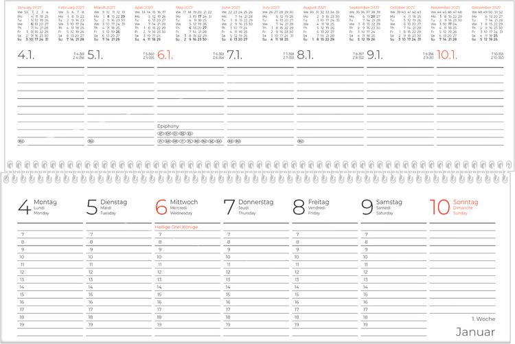 Produktbild: Tischkalender Expert blau 2027