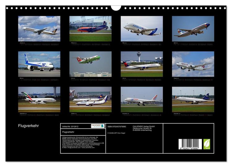 Produktbild: Flugverkehr (Wandkalender 2026 DIN A3 quer), CALVENDO Monatskalender