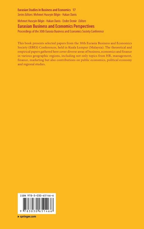 Produktbild: Eurasian Business and Economics Perspectives