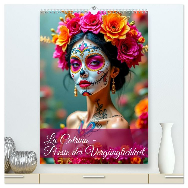 Produktbild: La Catrina - Poesie der Verg&auml;nglichkeit (hochwertiger Premium Wandkalender 2026 DIN A2 hoch), Kunstdruck in Hochglanz