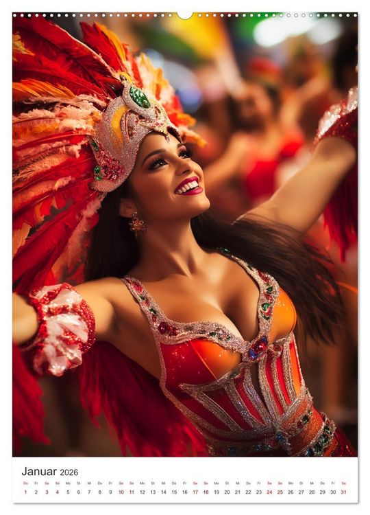 Produktbild: Tanzende Farben - Rio de Janeiro im Takt des Karnevals (Wandkalender 2026 DIN A2 hoch), CALVENDO Monatskalender