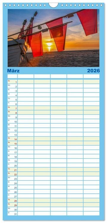 Produktbild: Familienplaner 2026 - Sonne und Meer - Meer geht immer mit 5 Spalten (Wandkalender, 21 x 45 cm) CALVENDO