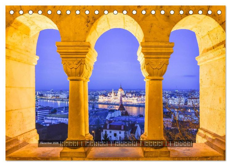Produktbild: Budapest - Die Stadt an der Donau (Tischkalender 2026 DIN A5 quer), CALVENDO Monatskalender