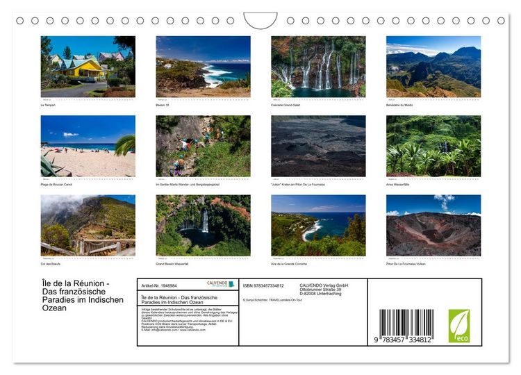 Produktbild: &Icirc;le de la R&eacute;union - Das franz&ouml;sische Paradies im Indischen Ozean (Wandkalender 2026 DIN A4 quer), CALVENDO Monatskalender