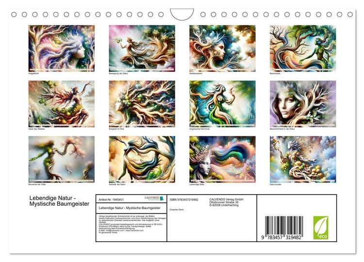 Produktbild: Lebendige Natur - Mystische Baumgeister (Wandkalender 2026 DIN A4 quer), CALVENDO Monatskalender