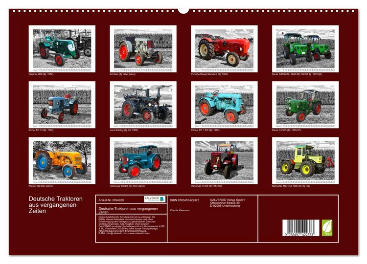Produktbild: Deutsche Traktoren aus vergangenen Zeiten (hochwertiger Premium Wandkalender 2026 DIN A2 quer), Kunstdruck in Hochglanz