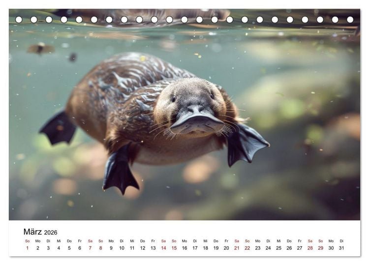 Produktbild: Wildes Down Under: Tiere des Australischen Kontinents (Tischkalender 2026 DIN A5 quer), CALVENDO Monatskalender