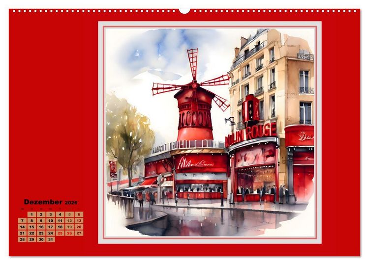 Produktbild: KI spaziert durch Paris (hochwertiger Premium Wandkalender 2026 DIN A2 quer), Kunstdruck in Hochglanz