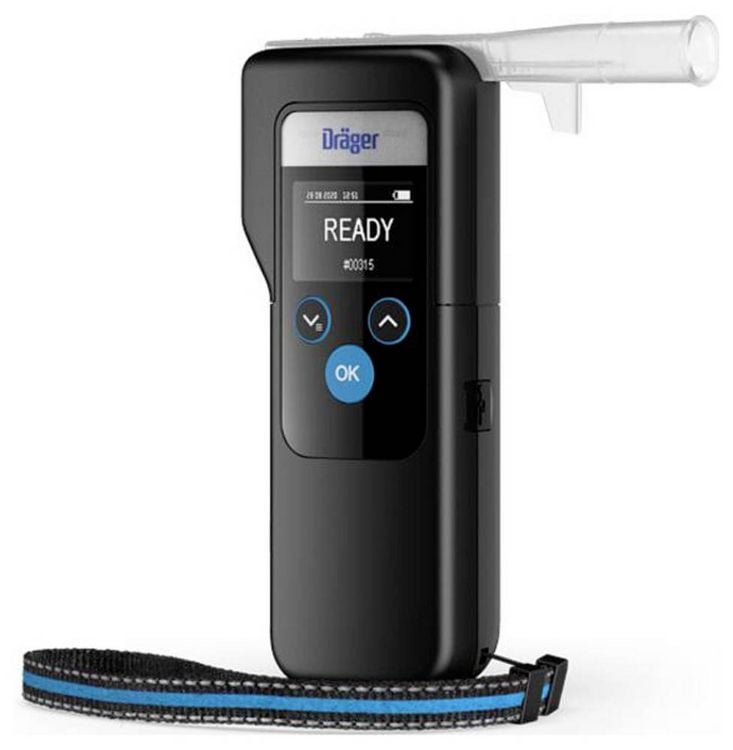 Produktbild: Dr&auml;ger Alcotest 6000 Alkoholtester Schwarz 0.00 bis 5.00 &permil; Alarm, inkl. Display