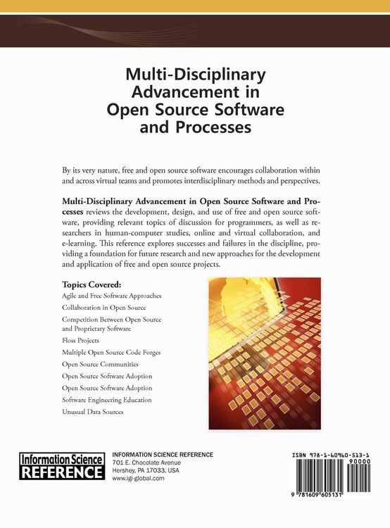 Produktbild: Multi-Disciplinary Advancement in Open Source Software and Processes
