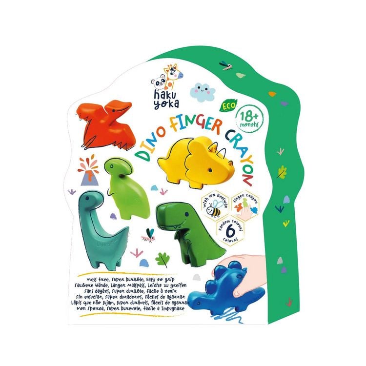 Produktbild: HAKUYOKA - Finger Wachsmalkreide Dino