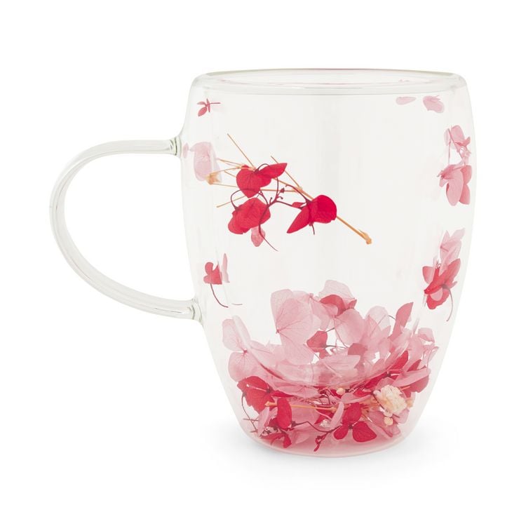 Produktbild: Teeglas doppelwandig, 360ml mit Blumen "Sky"