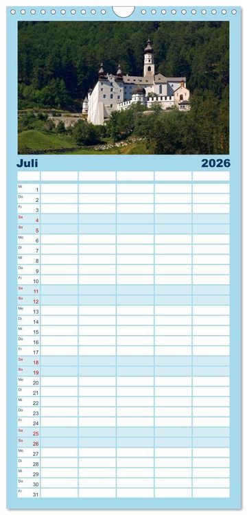 Produktbild: Familienplaner 2026 - Vinschgau - Die Sonnenseite S&uuml;dtirols mit 5 Spalten (Wandkalender, 21 x 45 cm) CALVENDO