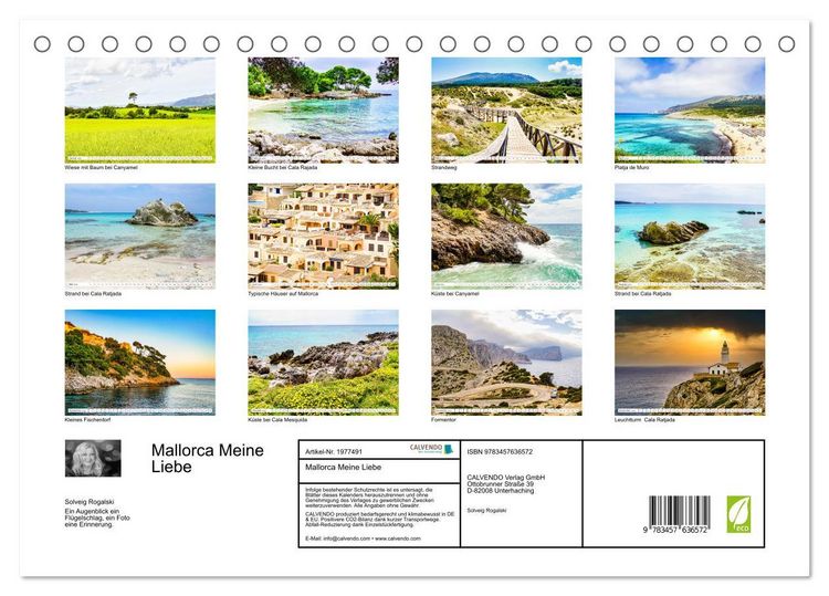 Produktbild: Mallorca Meine Liebe (Tischkalender 2026 DIN A5 quer), CALVENDO Monatskalender