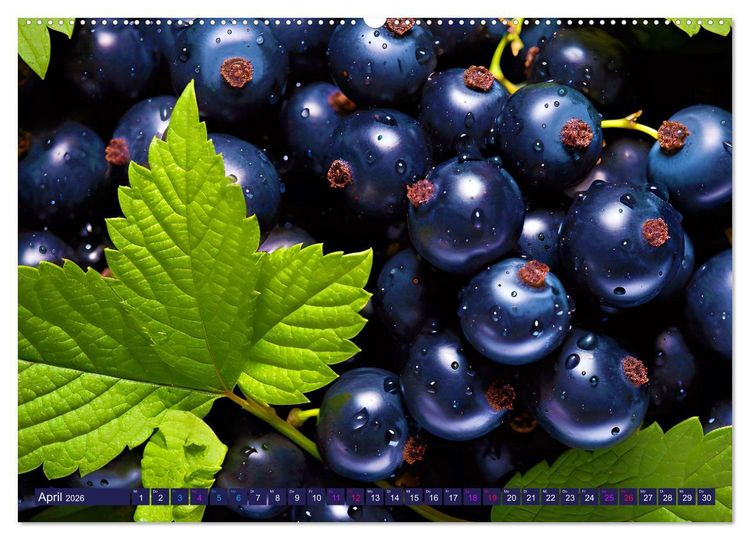 Produktbild: BLAU - Gem&uuml;se und Obst - Farbexplosion (hochwertiger Premium Wandkalender 2026 DIN A2 quer), Kunstdruck in Hochglanz