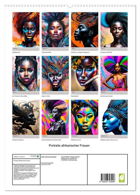Produktbild: Portraits afrikanischer Frauen (hochwertiger Premium Wandkalender 2026 DIN A2 hoch), Kunstdruck in Hochglanz