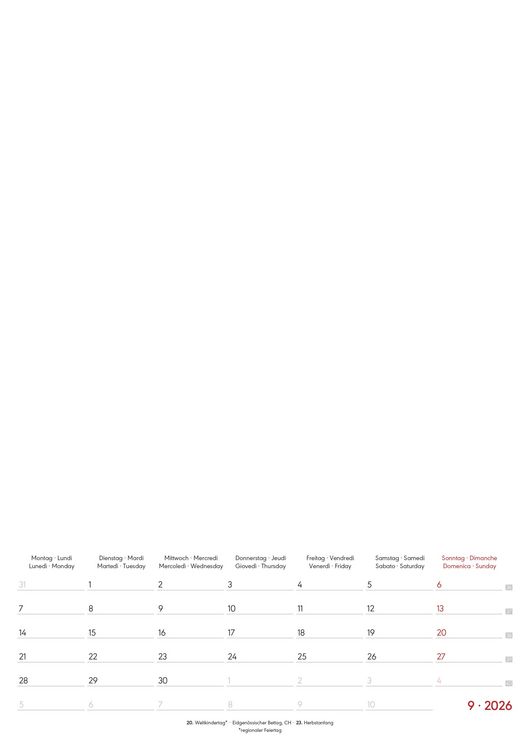 Produktbild: Kreativ-Kalender A4 Notiz 2026 mit Platz für Notizen - weiß - 21 x 29,7 - Do it yourself calendar A4 - datiert - Foto-Kalender - Alpha Edition