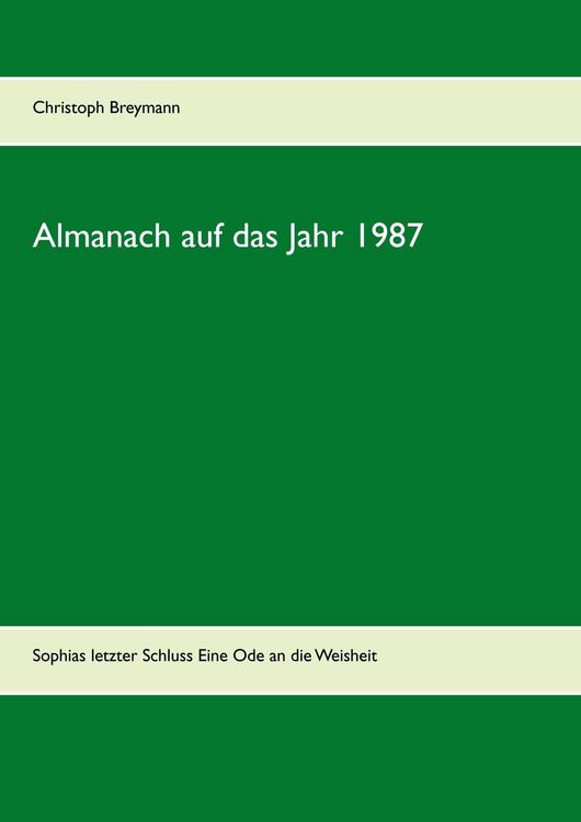 Produktbild: Almanach auf das Jahr 1987
