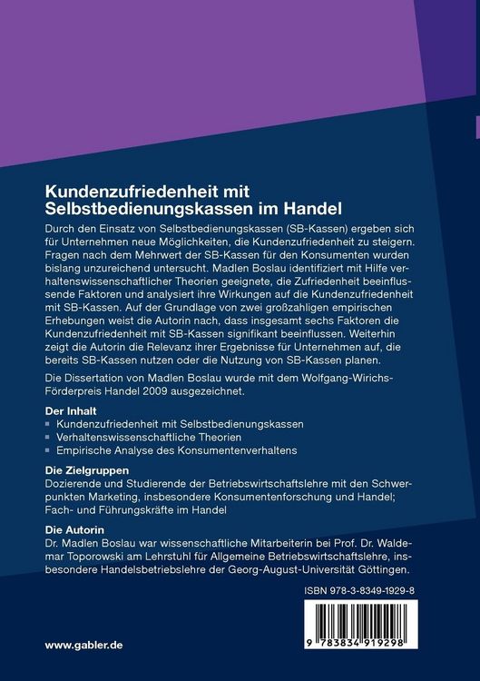 Produktbild: Kundenzufriedenheit mit Selbstbedienungskassen im Handel