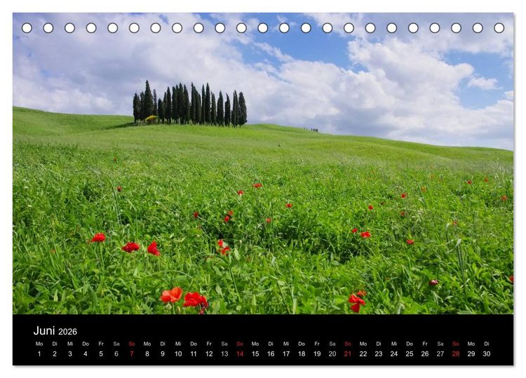 Produktbild: Toskana &ndash; Traumlandschaft in Italien (Tischkalender 2026 DIN A5 quer), CALVENDO Monatskalender