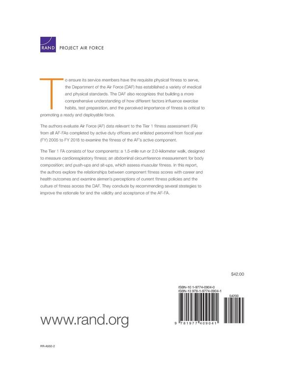 Produktbild: Physical Fitness Standards to Support Readiness and Deployability