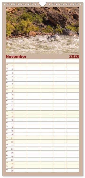 Produktbild: Familienplaner 2026 - Colorado River Rafting im Grand Canyon mit 5 Spalten (Wandkalender, 21 x 45 cm) CALVENDO