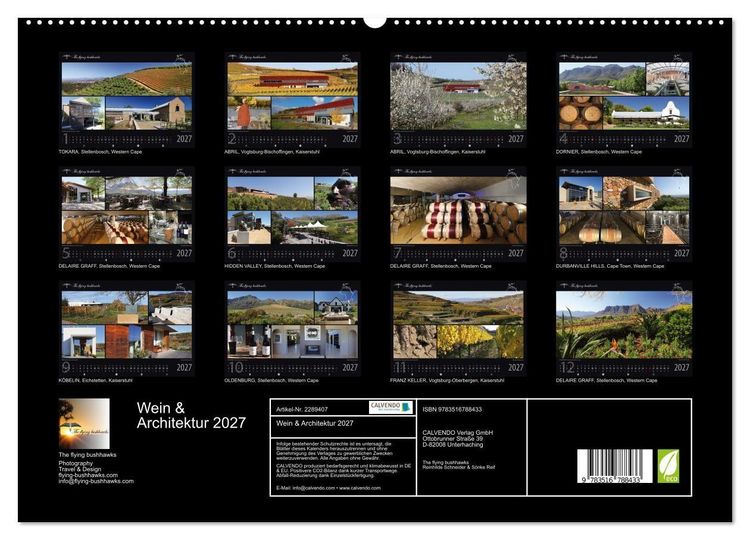 Produktbild: Wein & Architektur 2027 (hochwertiger Premium Wandkalender 2027 DIN A2 quer), Kunstdruck in Hochglanz
