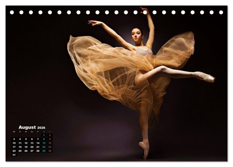 Produktbild: BALLETT - ein Hauch Magie (Tischkalender 2026 DIN A5 quer), CALVENDO Monatskalender