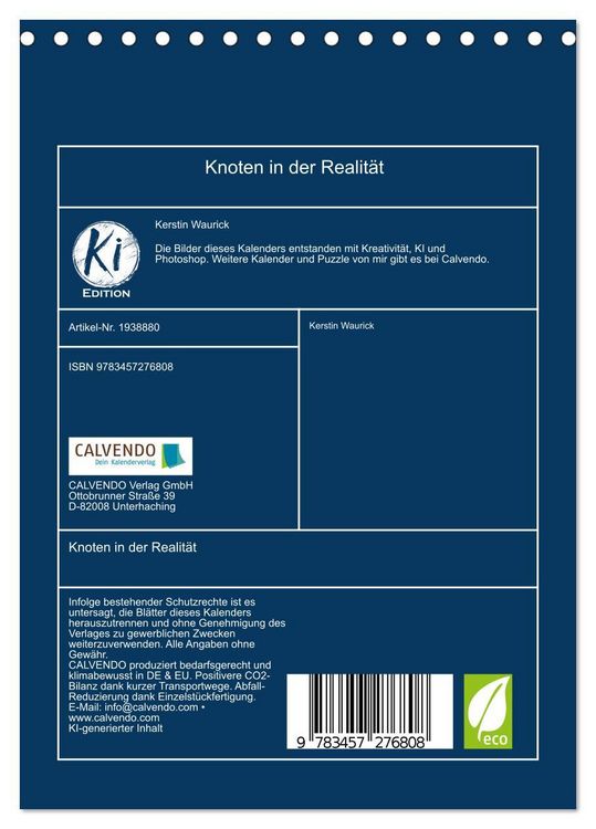 Produktbild: Knoten in der Realit&auml;t (Tischkalender 2026 DIN A5 hoch), CALVENDO Monatskalender