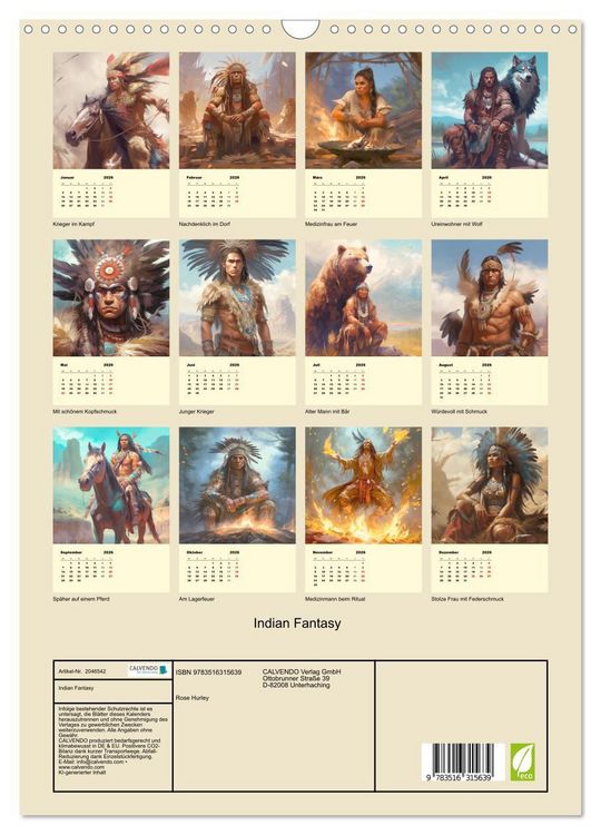 Produktbild: Indian Fantasy (Wandkalender 2026 DIN A3 hoch), CALVENDO Monatskalender
