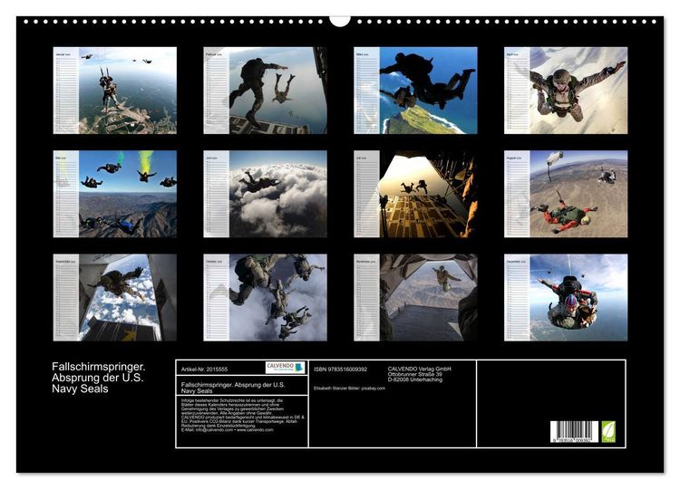 Produktbild: Fallschirmspringer. Absprung der U.S. Navy Seals (Wandkalender 2026 DIN A2 quer), CALVENDO Monatskalender