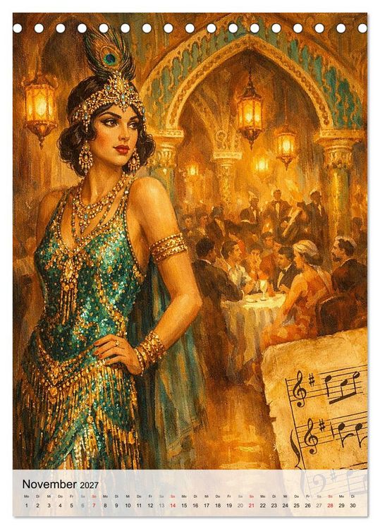Produktbild: Jazz & Glamour Weltreise (Tischkalender 2027 DIN A5 hoch), CALVENDO Monatskalender