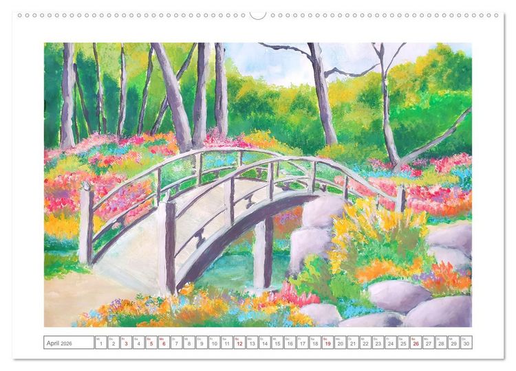 Produktbild: Im Rausch der Bl&uuml;ten - Farbenfroh gemalte Blumenwiesen (Wandkalender 2026 DIN A2 quer), CALVENDO Monatskalender