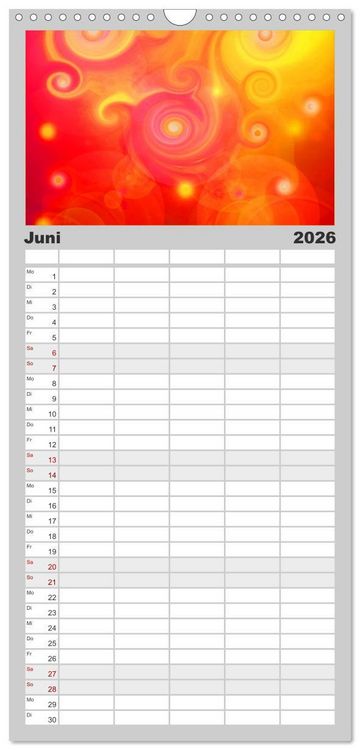Produktbild: Familienplaner 2026 - Energie-Spiralen mit 5 Spalten (Wandkalender, 21 x 45 cm) CALVENDO