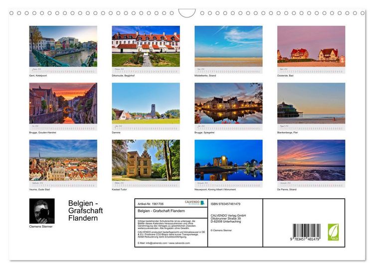 Produktbild: Belgien - Grafschaft Flandern (Wandkalender 2026 DIN A3 quer), CALVENDO Monatskalender