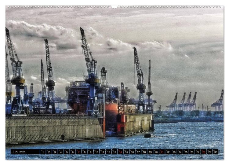 Produktbild: Faszination Hafen - Hamburg (Wandkalender 2026 DIN A2 quer), CALVENDO Monatskalender