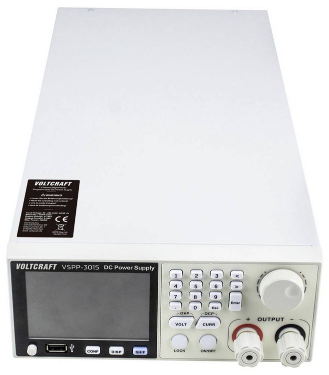 Produktbild: VOLTCRAFT VSPP-3015 Labornetzger&auml;t f&uuml;r Rackeinbau, einstellbar 0 - 150 V/DC 0 - 30A 3000W USB, LAN programmierbar, fernsteuerbar