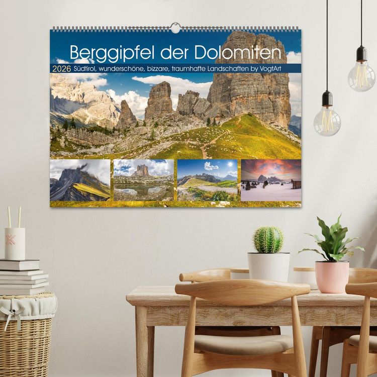 Produktbild: Berggipfel der Dolomiten (Wandkalender 2026 DIN A2 quer), CALVENDO Monatskalender