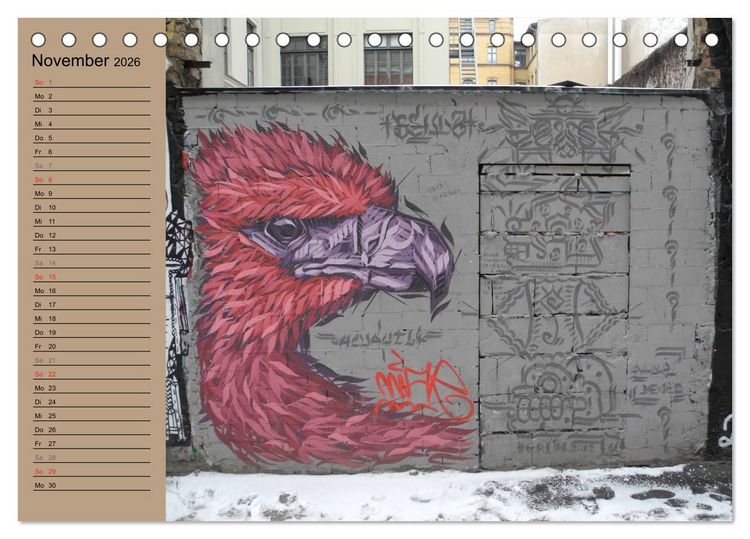 Produktbild: Street-Art Berlin (Tischkalender 2026 DIN A5 quer), CALVENDO Monatskalender