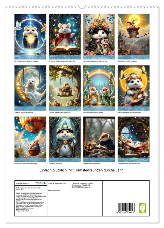 Produktbild: Einfach gl&uuml;cklich. Mit Hamsterfreunden durchs Jahr (hochwertiger Premium Wandkalender 2027 DIN A2 hoch), Kunstdruck in Hochglanz