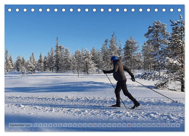 Produktbild: Lappland - Winterwandern Impressionen (Tischkalender 2026 DIN A5 quer), CALVENDO Monatskalender