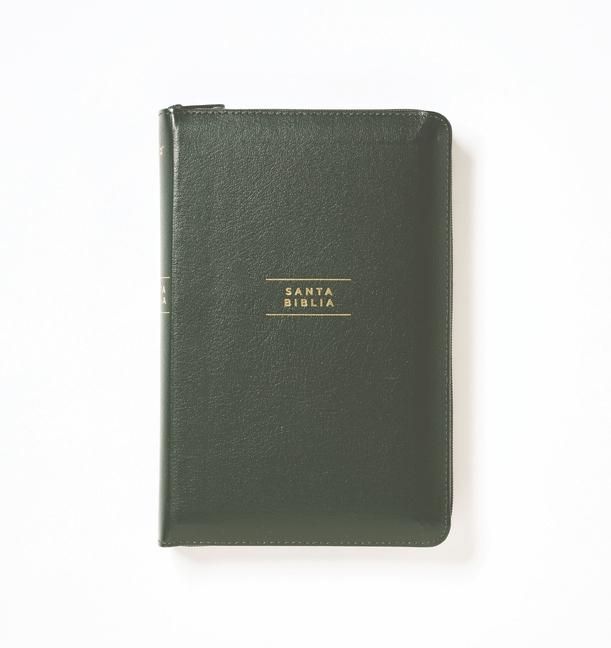 Produktbild: Nvi, Santa Biblia, Revisi&oacute;n 2022, Ultrafina, Tama&ntilde;o Compacto, Piel Reciclada, Verde, Con Cierre, Palabras de Jes&uacute;s En Rojo, Comfort Print