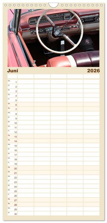 Produktbild: Familienplaner 2026 - Klassische Armaturenbretter mit 5 Spalten (Wandkalender, 21 x 45 cm) CALVENDO
