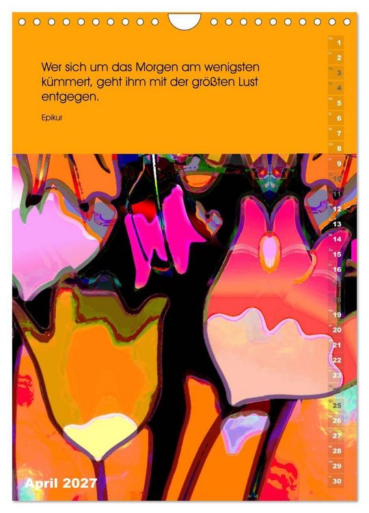Produktbild: Philosophische Inspirationen Wandkalender 2027 (Wandkalender 2027 DIN A4 hoch), CALVENDO Monatskalender